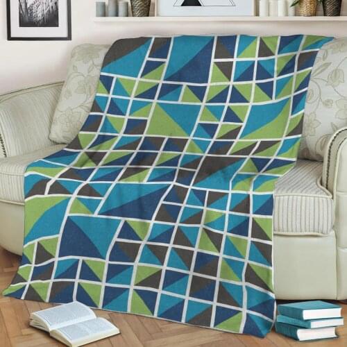 Abstract Geometric Pattern 3D Printed Velvet Plush Throw Fleece Blanket Bedspread Sherpa Blanket Home Decora