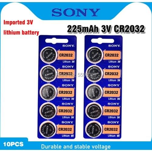 10pcs For SONY CR2032 Lithium Button Coin Cell Batteries 3V CR 2032 DL2032 ECR2032 BR2032 Battery For Watch Electronic Remote