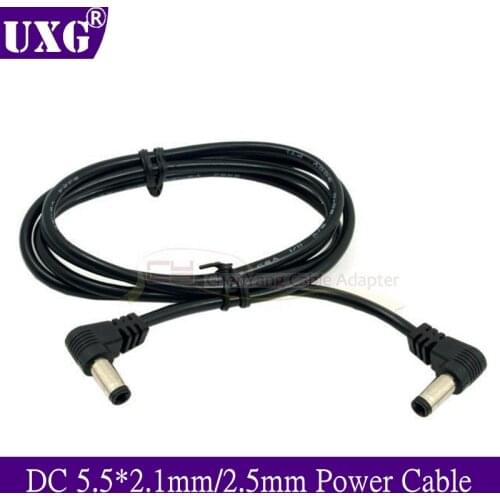 DC Power 5.5 x 2.1mm / 2.5mm Male to 5.5 2.1/2.5mm Male Plug Cable Right Angled 90 Degree 50cm 100cm 3ft