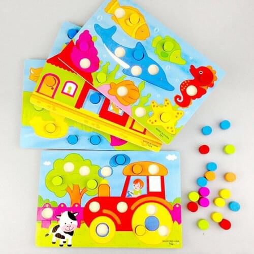 Baby Educational Toy Button Art Creative Mosaic Toy Nail Composite Picture Puzzle Mushroom Nail Kit Puzzle Toys Boy Girl MT38
