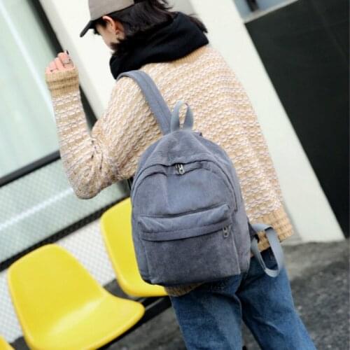 Designer Bags Famous Brand Women Bags 2021 College Style Corduroy Ladies Backpack Large Capacity Multi-purpose Student Backpack