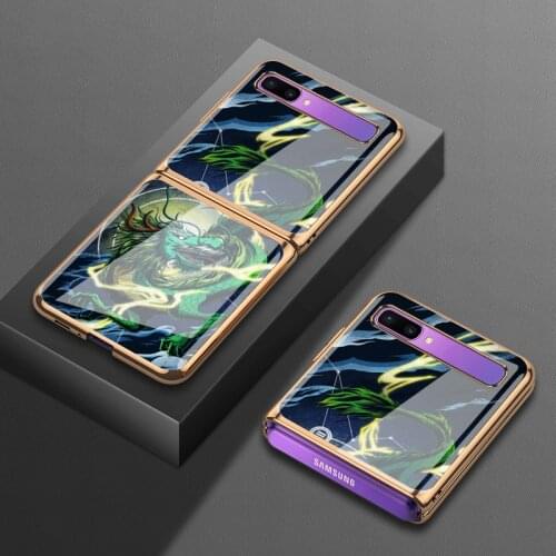 For Samsung zflip phone case f700n protective case 5g f7070 f7000 personality trend men glass