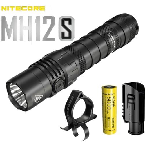NITECORE MH12S flashlight with 21700 lithium battery 1800 lumens