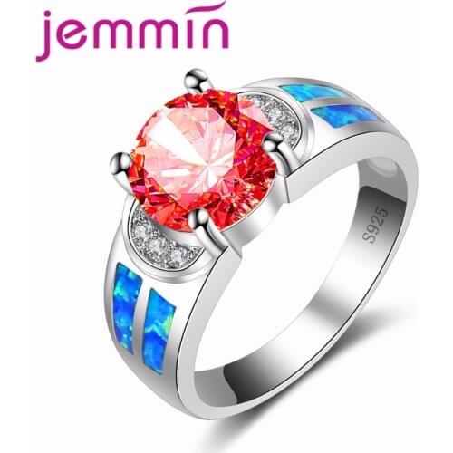 Jammin Fashion Fine Blue Opal Ring Western Style S925 Sterling sliver Ring Weaving Mysterious Bague
