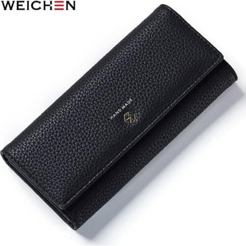 WEICHEN Wallet Women Matte Leather Many Departments Card Holder Coin & Cell Phone Pocket Female Wallet Fashion Ladies Purse HOT