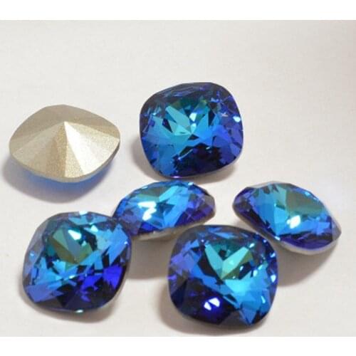 10mm Clear Fat Square k9 Glass Crystal Rhinestone Pointback Faceted Jewelry Making DIY Craft decoration