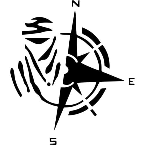 Personality Fashion Compass Decorative Accessories CreativeSunscreen Waterproof PVC Car Stickers Decor Motorcycle Decals12*13cm