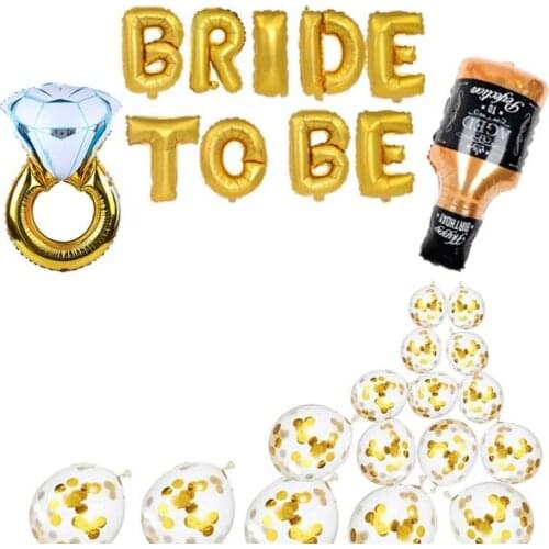 Bridal Shower Kit - Party Supplies Kit include Diamond Ring and Bride to Be Foil Balloon,Whiskey Bottle Foil Balloon