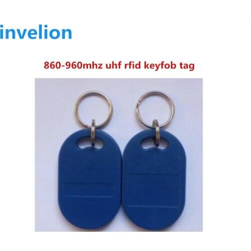 New arrival 50pcs/lot alien h3 chip keycard passive waterproof epc gen2 keyfob tag UHF RFID key card key tag with keychain