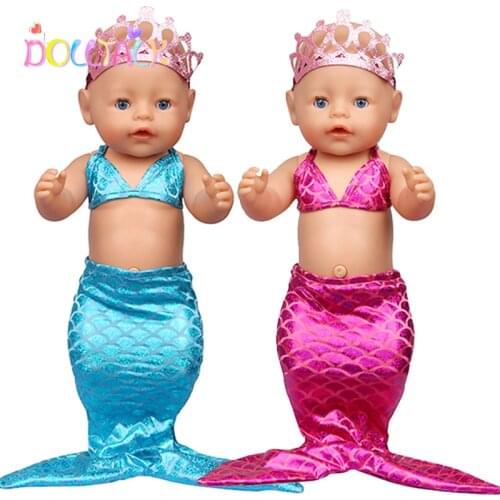 18inch 43cm New Baby Born Doll Clothes Accessories Make Up Mermaid Clothes Suit For Baby Kid Birthday&Festival Gift Panties