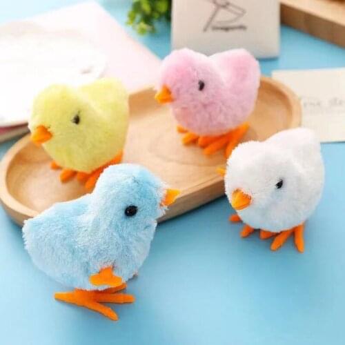 Jumping and Walking Cartoon Plush Chicken Clockwork Cat Interactive Toys Cute Pet Toys