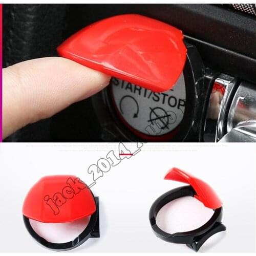 Fit for Ford Mustang 2015 2016 2017 2018 2019 2020 Red Black carbon fiber Engine Start Stop Button Cover Push Switch Trim 1pcs