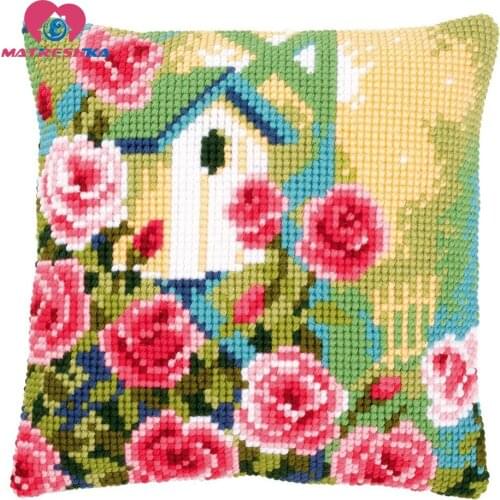 Horse cross-stitch pillow latch hook rug kitsembroidery carpet hook needlework button package crafts do it yourself home decor