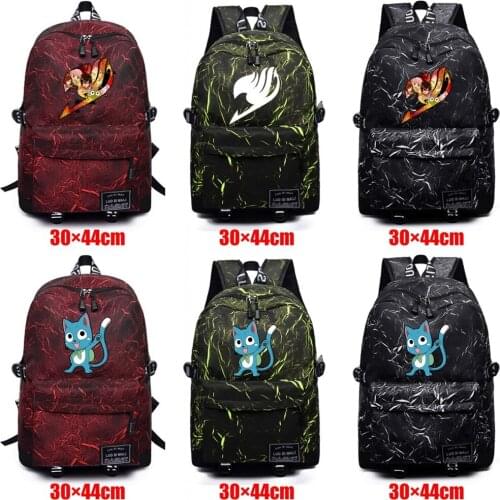 Backpack Anime Fairy Tail Unisex Schoolbag High Quality Teenager Fabric Packsack Mochila Student Casual Travel Laptop Bag