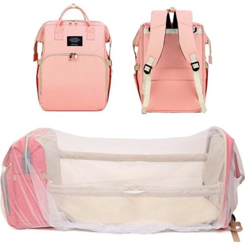 Baby Diaper Bag Nappy Mommy Travel Portable Sleeping Crib Stroller Nursing Handbags Changing Infant Beds Maternity Backpack