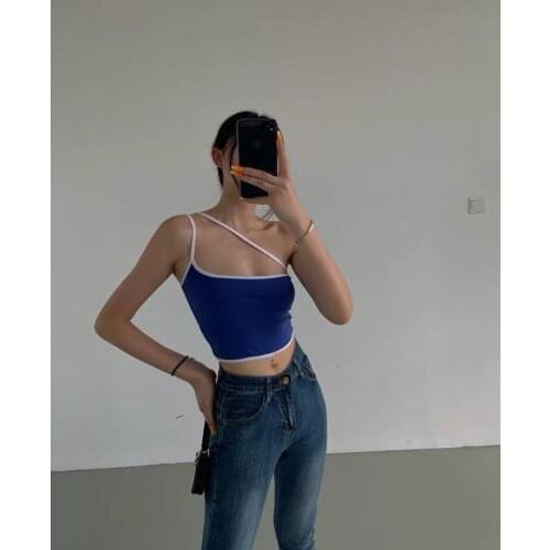Camisole crop top summer new design sense short strapless sexy slim camisole female temperament was thin ins