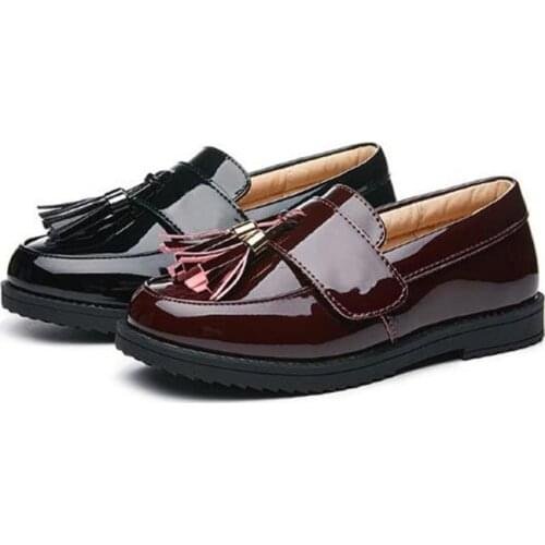 New British style Dress Shoes Girls Loafers Soft bottom Children Leather Shoes Kids Casual Tassel Princess Toddler Baby Flats 02