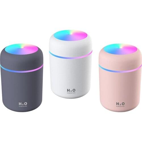Air Humidifier 300ml Ultrasonic Aroma Essential Oil Diffuser Mini USB Cool Mist Maker Aromatherapy with Colorful Light Car Home