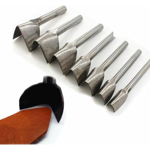 V-Shape Leather DIY Punching Handwork Tool Belt Round Fillet Shaped Punch with Tail Cut Steel Leather DIY Cutting 10-45mm