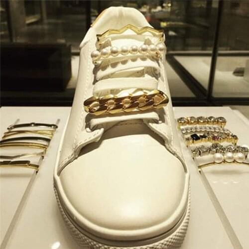 Shoelaces Clips Decorations Charms Faux Pearl Rhinestone Shoes Accessories Gifts Fashion Mini Alloy+Acrylic shoe Clips