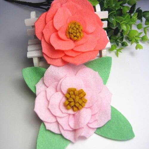 10pcs Soft felt Nonwovens Fabric Flower hair accessory handmade Sewing hair bands flower ornament