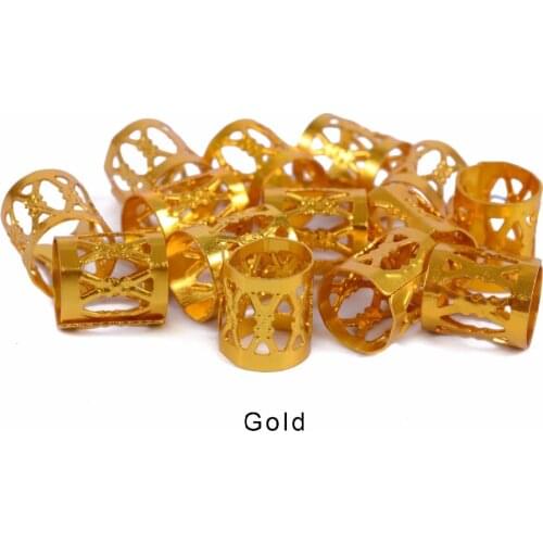 50 Pcs/Lot Mixed Dreadlock Beads Adjustable Hair Braids Cuff Clip 8MM Hole Micro Ring Beads,7 Colors Opptional
