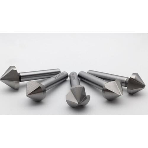 6PC three-edged chamfering knife chamfering hole positioning wood chamfering knife edgerTool Countersink Drill Bit Set 6.3-20.5M