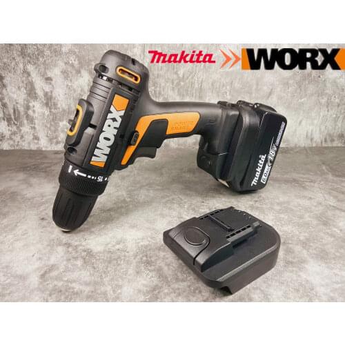 Tool and battery adapter for makita 18V battery to worx 4pin tool usage