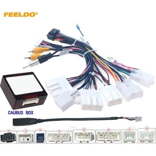 FEELDO Car 16pin Android Wire Harness Power Cable With Canbus For Toyota RAV4/C-HR/Highlander/Levin/Corolla/Camry/Reiz #HQ6920