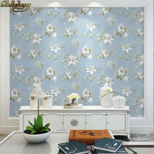 Beibehang American garden floral wallpaper 3D embossed European bedroom living room fashion floral wall paper home improvement
