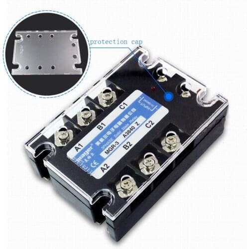 Free shipping 1pc High quality 40A Mager SSR MGR-3 3840Z AC-AC Three phase solid state relay AC control AC 40A 380V
