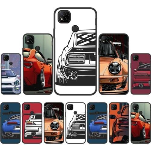 Black Sports Car Phone Case For Xiaomi Redmi 9C 9A 9T Note 9S 9 Pro Max Cases Soft Silicone Coque For Xiaomi Redmi 9C 9 C NFC