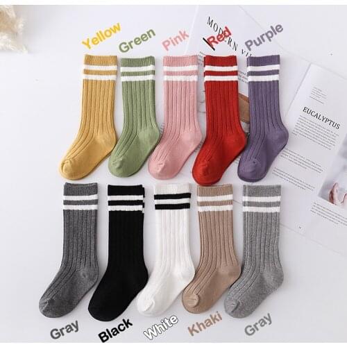 V-TREE Baby Socks Autumn Cotton Kids Socks Baby Girls Boys Breathable Stripe Fashion School Sock Casual 2021 New