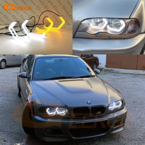 For BMW 3 Series E46 Coupe Cabrio Convertible M3 Ultra Bright Concept M4 Iconic Style LED Angel Eyes halo rings Day light