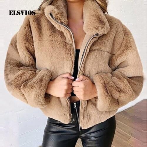 ELSVIOS Women's Jackets With Fur