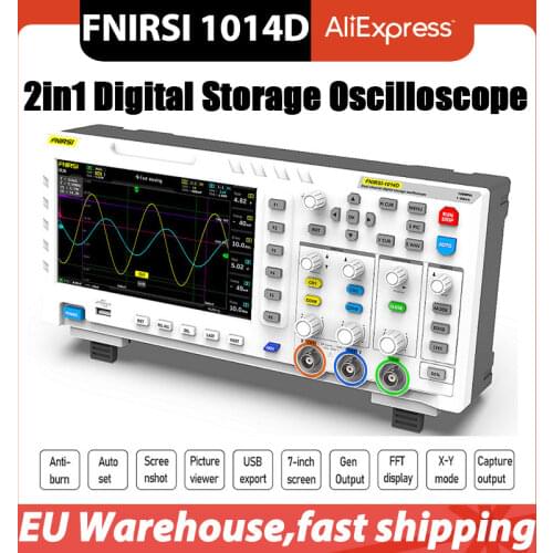 New FNIRSI-1013D Digital tablet oscilloscope dual channel 1GS sampling rate 100M bandwidth mini tablet digital oscilloscope