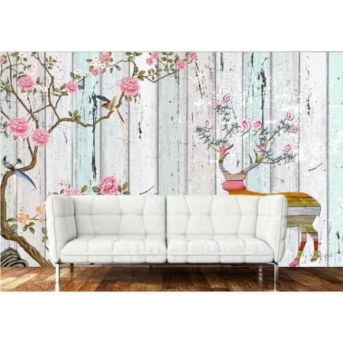 Custom photo 3d wallpaper Non-woven mural wall sticker Color board sika deer painting picture 3d wall room murals wallpaper