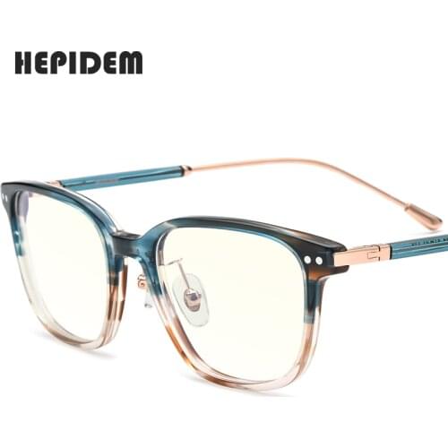 HEPIDEM Acetate Anti Blue Light Blocking Glasses Men Retro Vintage Round Anti-Blue Rays Eyeglasses 2020 New Women Eyewear 9132AB
