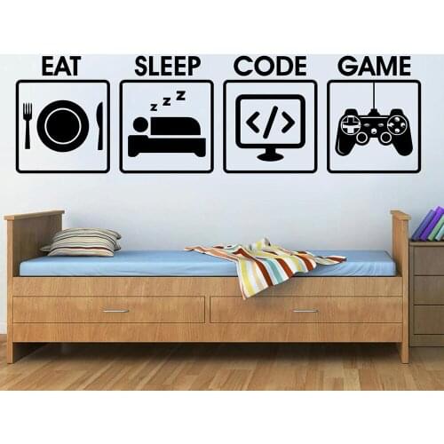 Gamer Wall Decor Controller Wall Decal Video Game Quote Wall Stickers Bedroom Decoration Girl Boy Room Gifts Vinyl Decals C143