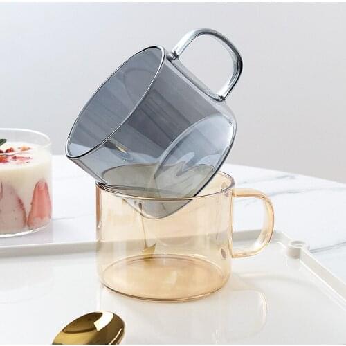 Ins Hot Nordic Breakfast Cups 450ml Simple Design Water Milk Juice Tea Coffee Cold Drinks Glass Mugs