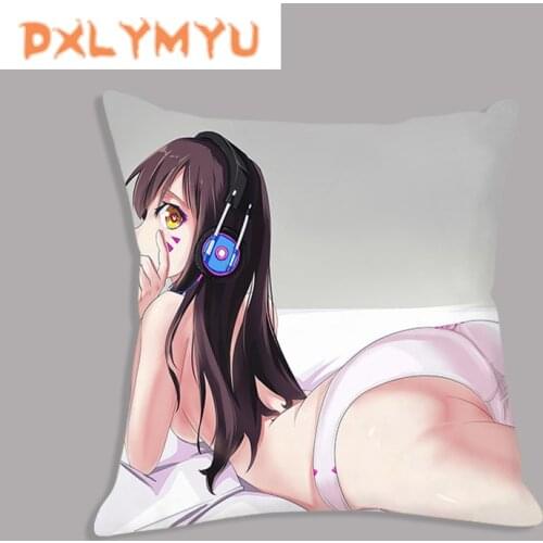 Plush Polyester Pillow Case Rose Seax Girl Cartoon Cushion Cover One Side Printed 45x45cm decorative pillows Case