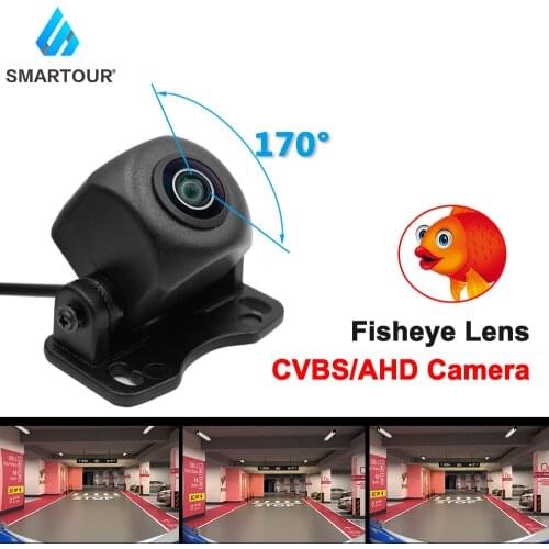 Smartour Starlight AHD/Cvbs 1280P Fisheye Lens Car Rear View Camera 170 Degrees Black Reverse Night Vision Parking For Monitor