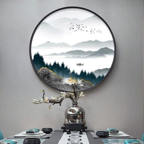 Traditional Chinese Style Landscape Mountain Abstract Wall Art Picture Poster Print For Living Room Home Canvas Painting Decor