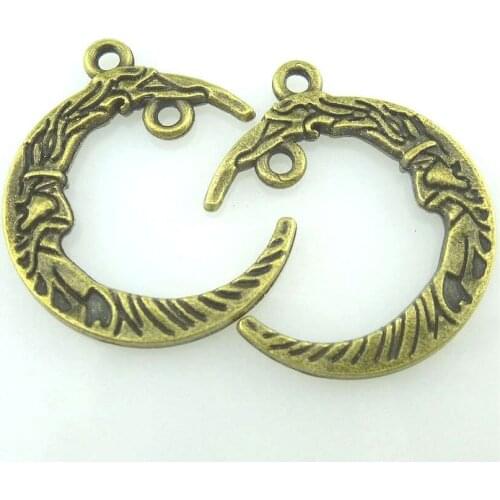 10pcs 26*21mm Antique Bronze Moon Crescent Charms Connectors Pendant for DIY Handmade Craft Jewelry Making 16418
