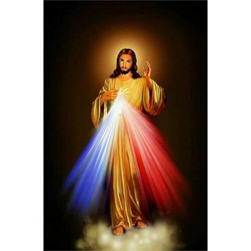 30X40cm Round Full Drill Sacred Heart Mercy Diamond Painting Modern Minimalist Diamond Painting Wall Decor