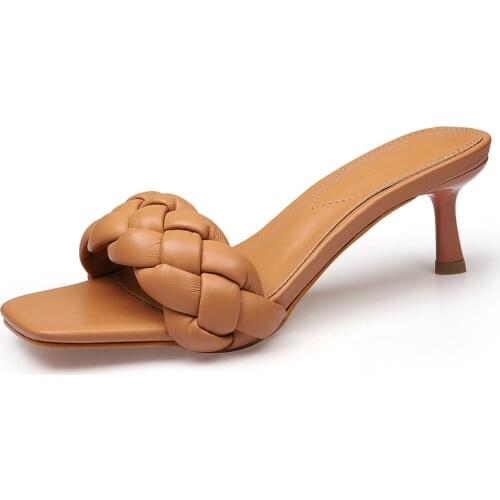 Summer Wedges Shoes For Women High Heels Sandals Fashion Design Weave Outdoor Non-Slip Soft Sole Thin Heels Women Pumps Stripper