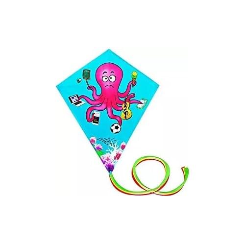 Cartoon 27.5 Inch Octopus Diamond Kite for Kids and Adults-Includes 30m Kite Line Easy To Flying