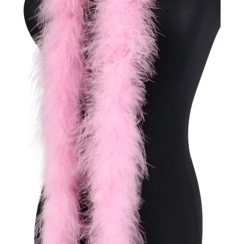 18-20g Soft Fluffy Pink Turkey Feather Boa Natural Marabou Feathers Dresses Sewing Decoration 2meter for Crafts