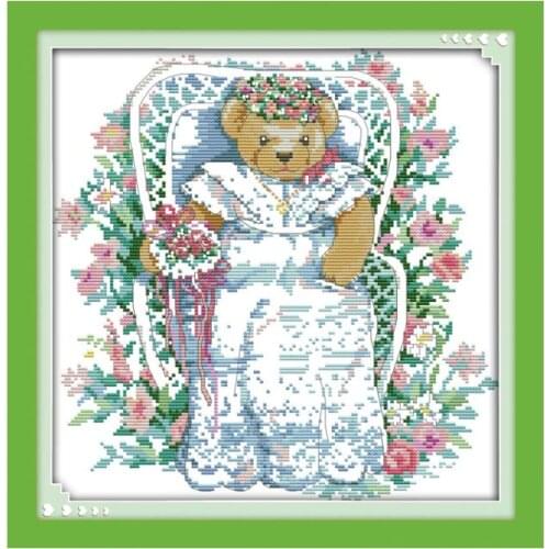 The bride in the garden cross stitch kit 14ct 11ct count print canvas stitching embroidery DIY handmade needlework