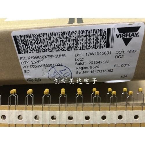 Original new 100% K104K10X7RF5UH5 monolithic capacitor BC104 50v0.1uf 100nf (Inductor)